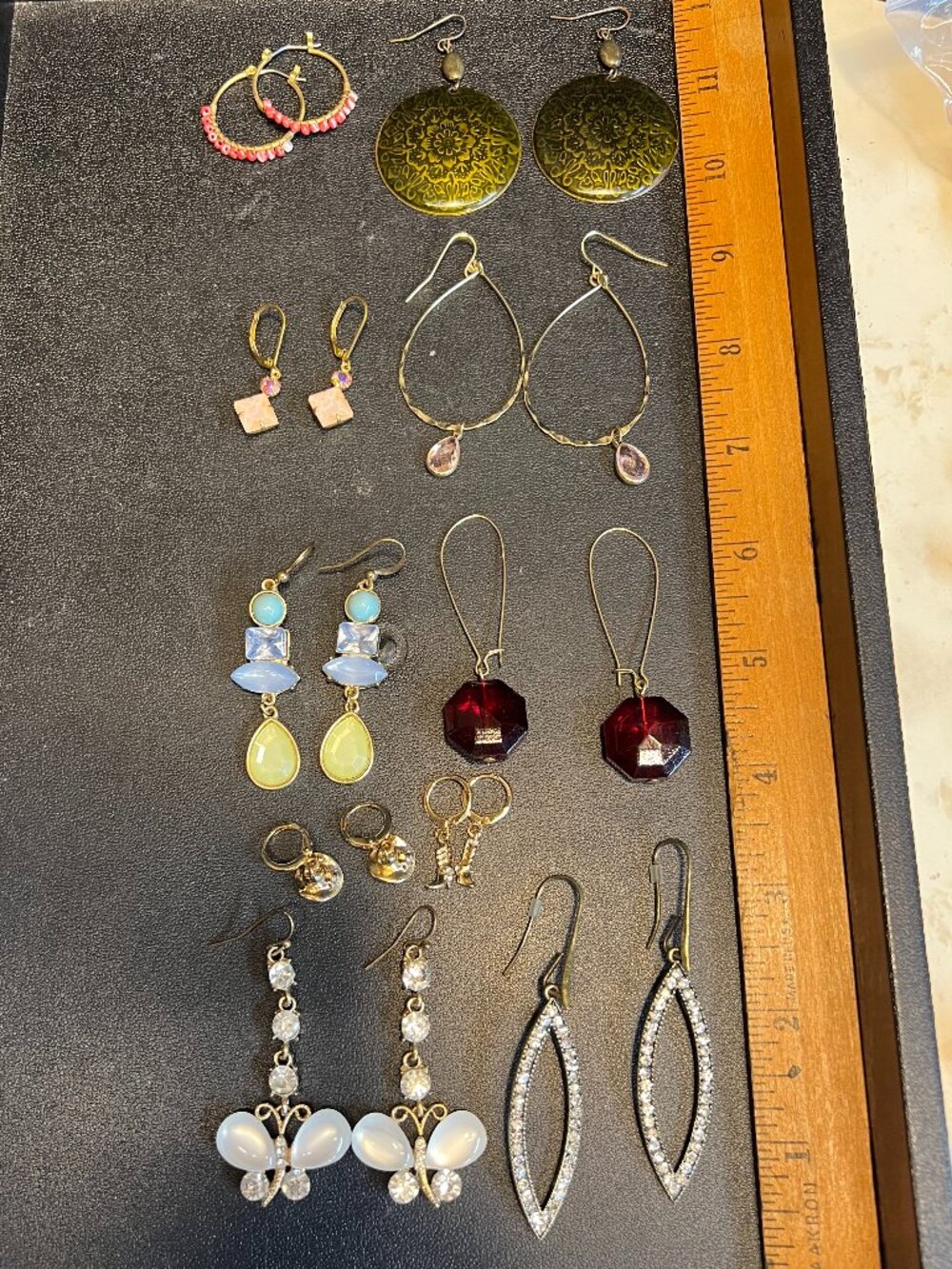 Lot of 10 Pairs Goldtone Earrings
